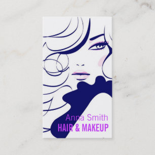 Long Hair Woman Hair Makeup Artist Business Card