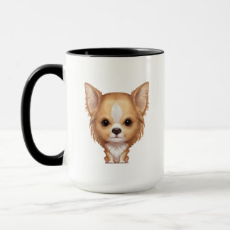 Long-Haired Beige and White Chihuahua Mug