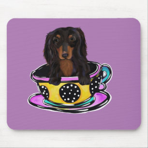 Long Haired Black Doxie Mouse Pad