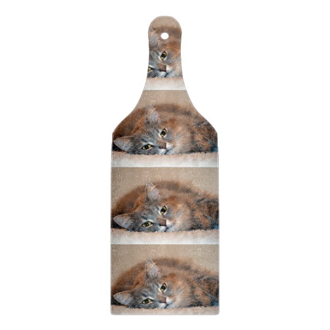 Long Haired Blue Russian Cat by Shirley Taylor Cutting Board (Front)