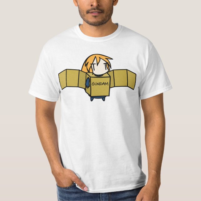 Long-Haired Character Box Gundam T-Shirt (Front)