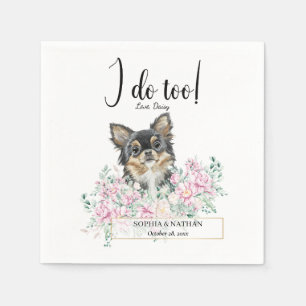 Long Haired Chihuahua Dog Wedding Cocktail Napkins