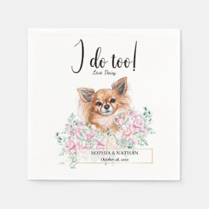 Long Haired Chihuahua Dog Wedding Cocktail Napkins