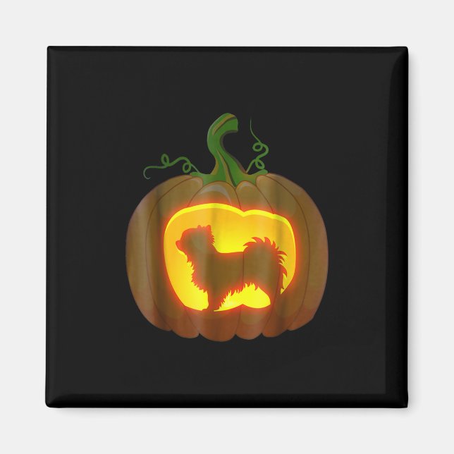 Long Haired Chihuahua Halloween Magnet (Front)