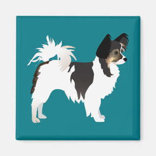 Long-haired Chihuahua or Papillon Basic Design Magnet