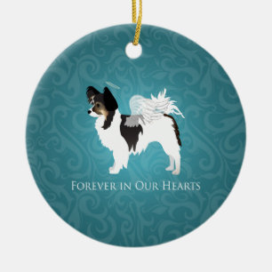 Long-haired Chihuahua Pet Memorial - Sympathy Ceramic Tree Decoration