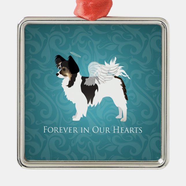Long-haired Chihuahua Pet Memorial - Sympathy Metal Tree Decoration (Front)