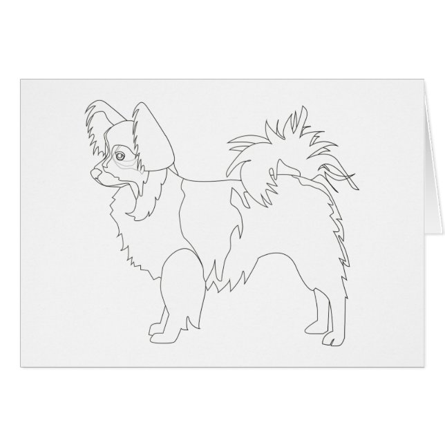 Long-haired Chihuahua Ready to Colour and Customis (Front Horizontal)
