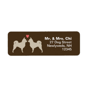 Long Haired Chihuahuas with Heart Return Address