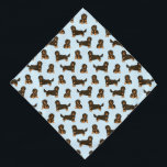 Long-haired Dachshund Bandana<br><div class="desc">This design features cute long-haired dachshunds. Customise this design by selecting a background colour of your choice.</div>