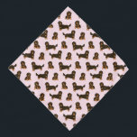 Long-haired Dachshund Bandanna<br><div class="desc">This design features cute long-haired dachshunds. Customise this design by selecting a background colour of your choice.</div>