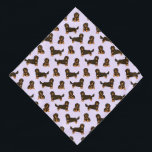 Long-haired Dachshund Bandanna<br><div class="desc">This design features cute long-haired dachshunds. Customise this design by selecting a background colour of your choice.</div>