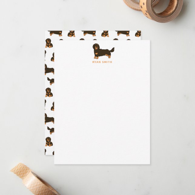 Long-haired Dachshund Card (Front/Back In Situ)
