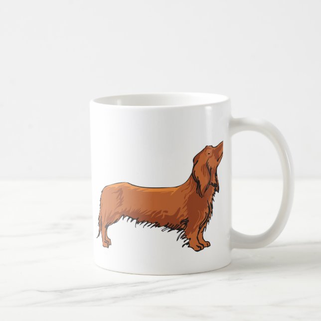 Long Haired Dachshund Coffee Mug (Right)