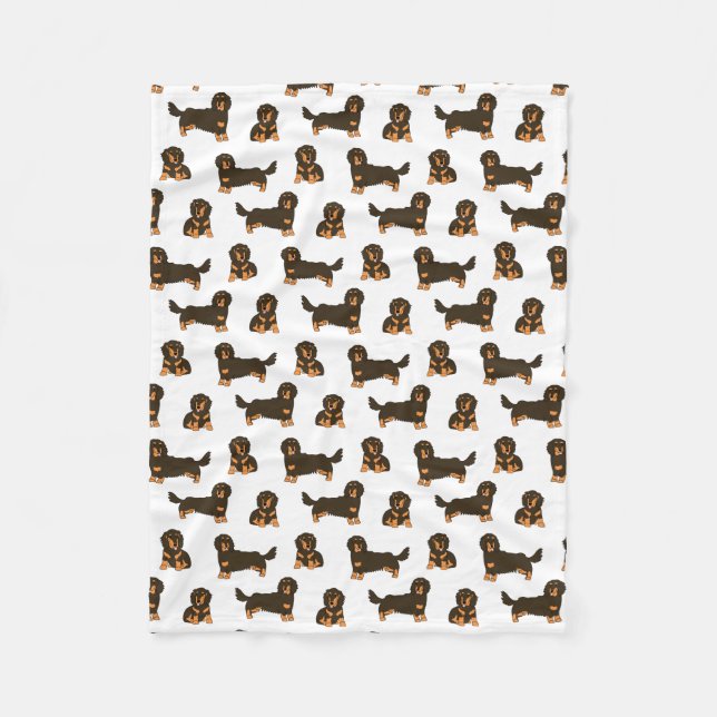 Long-haired Dachshund Fleece Blanket (Front)