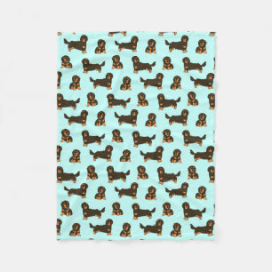 Long-haired Dachshund Fleece Blanket