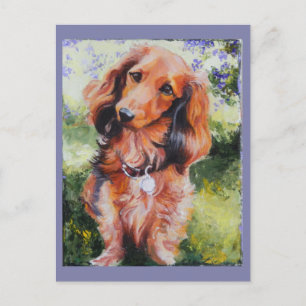 Long Haired Dachshund note card