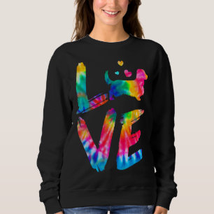 Long Haired Dachshund Tie Dye Love Dog Mum Dad Sweatshirt