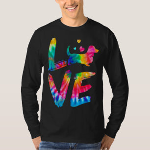 Long Haired Dachshund Tie Dye Love Dog Mum Dad T-Shirt