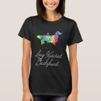 Long Haired Dachshund Tie Dye Love r T-Shirt