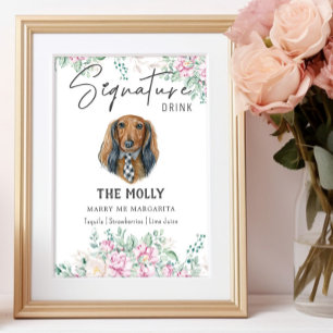 Long Haired Dachshund Wedding Signature Drink Sign