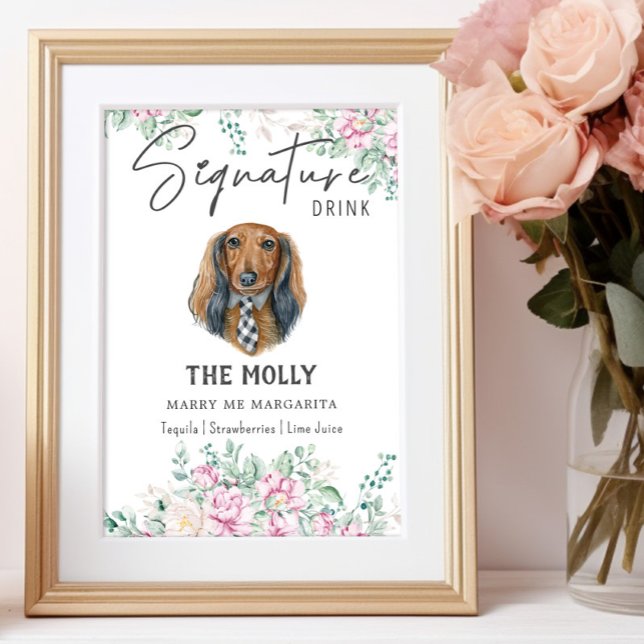 Long Haired Dachshund Wedding Signature Drink Sign (Creator Uploaded)