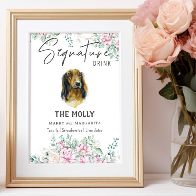 Long Haired Dachshund Wedding Signature Drink Sign (Creator Uploaded)
