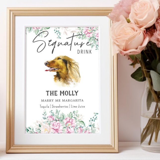 Long Haired Dachshund Wedding Signature Drink Sign (Creator Uploaded)