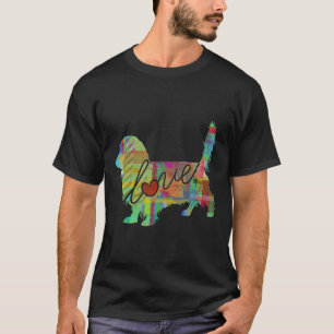 Long Haired Dachshund Weiner Dog Love A Bright And T-Shirt