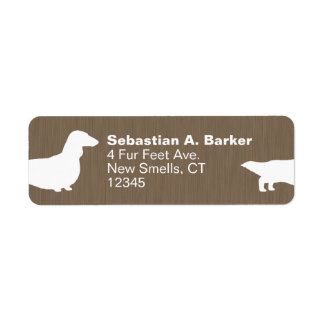 Long Haired Dachshund Wiener Dog Return Address
