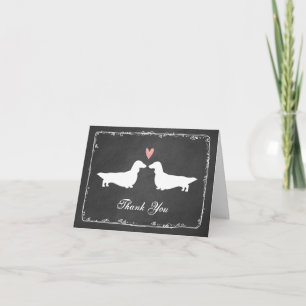 Long Haired Dachshunds Wedding Thank You Card
