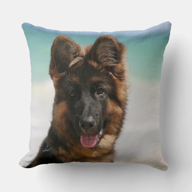 Long Haired German Shepherd Beach Cushion (Front)