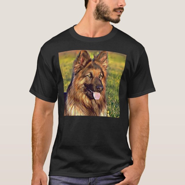 Long Haired German Shepherd Dog T-Shirt (Front)