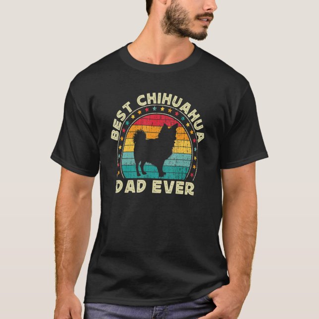 Long Haired Hair Chihuahua Dad For Men Chiwawa  Do T-Shirt (Front)