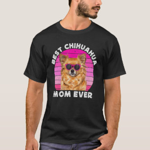 Long Haired Hair Chihuahua Mom Brown Chiwawa  Dog  T-Shirt
