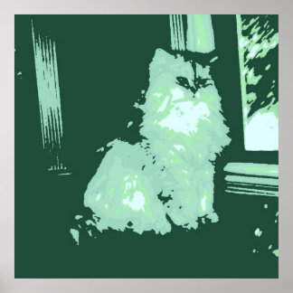 Long-haired Kitty Cat/Pop Art Poster