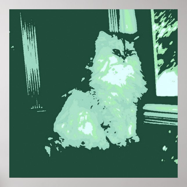 Long-haired Kitty Cat/Pop Art Poster (Front)
