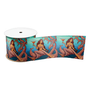 Long-haired Martini Mermaid Thunder_Cove  Satin Ribbon