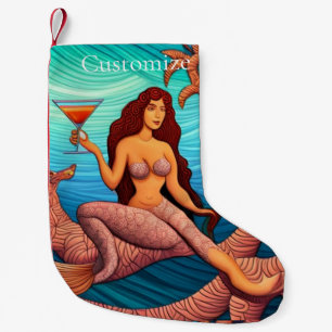 Long-haired Martini Mermaid Thunder_Cove Small Christmas Stocking