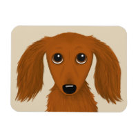 Long Haired Red Dachshund | Cute Doxie Cartoon Dog