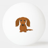 Long Haired Red Dachshund | Cute Doxie Cartoon Dog