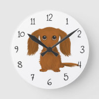Long Haired Red Dachshund | Cute Doxie Cartoon Dog