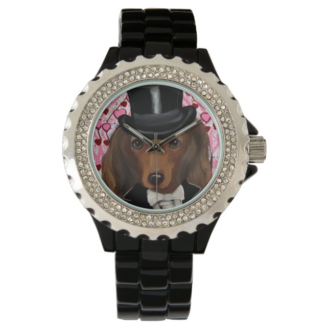 Long Haired Red Doxie  Watch (Front)