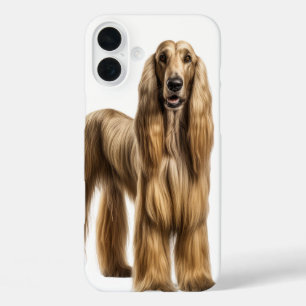 LONG HAIRED TAN LARGE AFGHAN HOUND DOG iPhone 16 PLUS CASE
