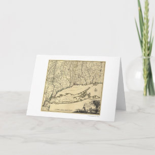 Long Island and Connecticut Map 1780 Card