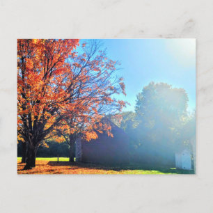 Long Island Autumn Fall Farm Barn New York  Postcard