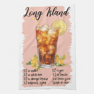 Long Island Cocktail Recipe Tea Towel