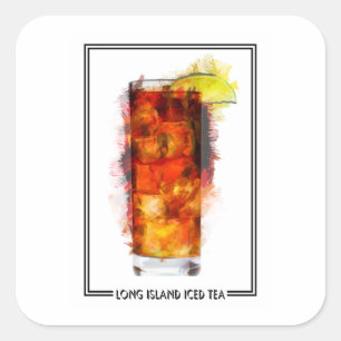 Long Island Iced Tea Marker Sketch Square Sticker