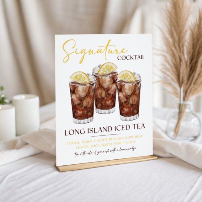 Long Island Iced Tea Signature Cocktail Recipe Photo Print (Creator Uploaded)