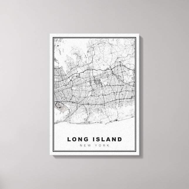 Long Island Map Canvas Print (Front)